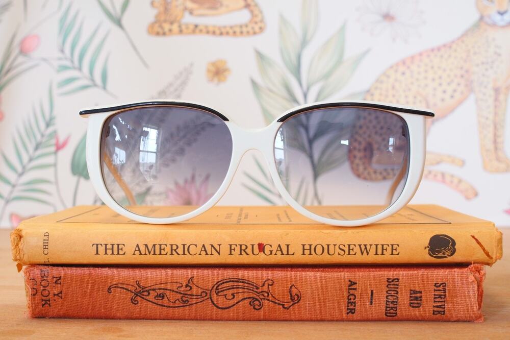 Vintage 1980s Jean Patou Sunglasses France Retro Festival Grandma Beachy
